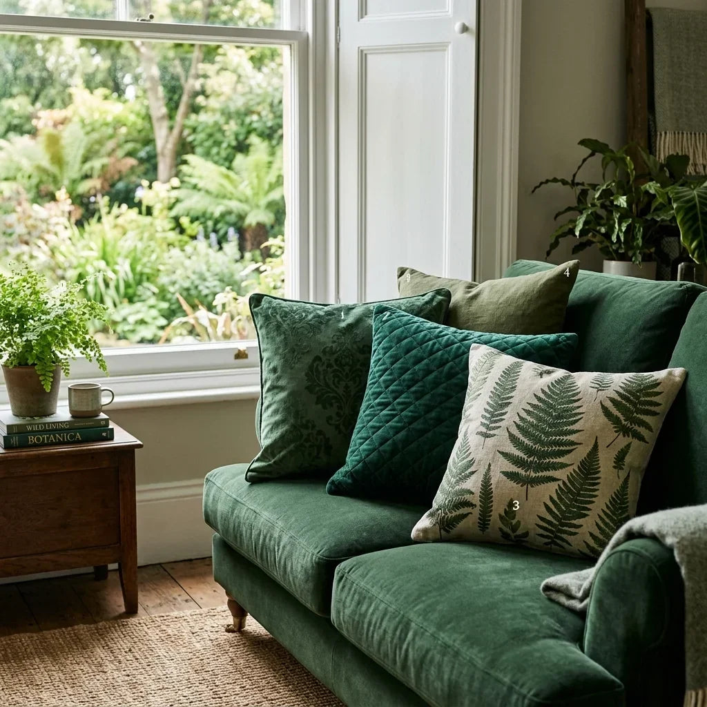 Green Tones Cushions & Covers collection at Ideal Textiles