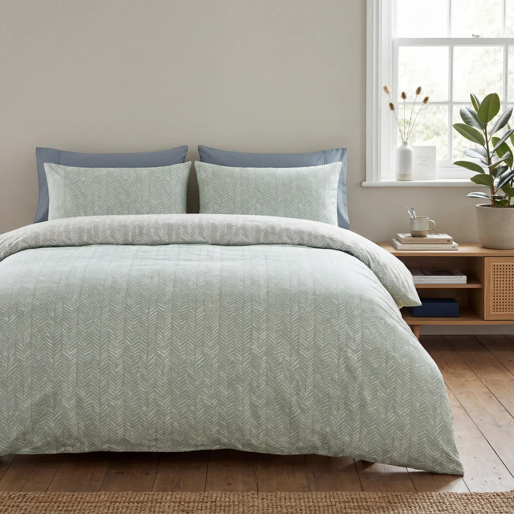 So Soft Helston Duvet Cover Set - Duck Egg