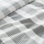 Chambray Stripe Duvet Cover Set - Silver Grey image 4