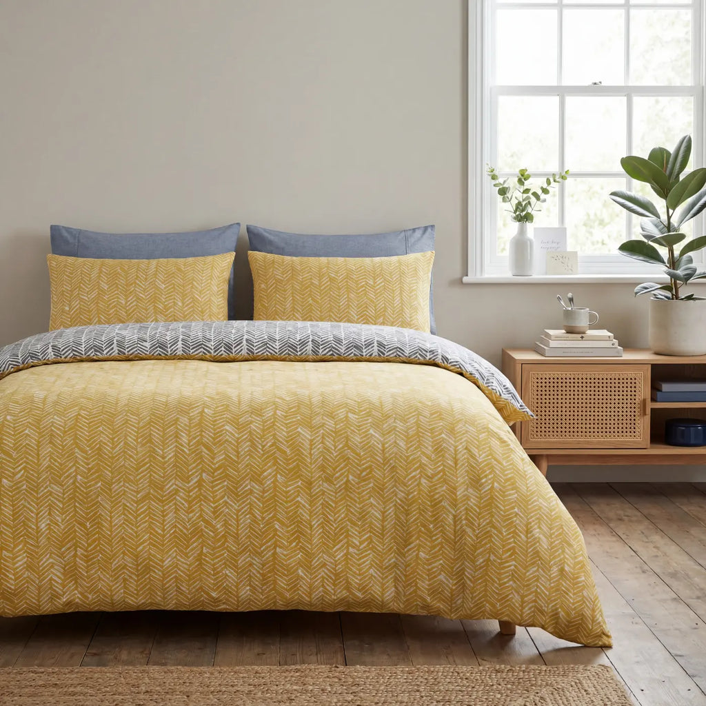 So Soft Helston Duvet Cover Set - Ochre