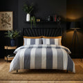 Chambray Stripe Duvet Cover Set - Blue image 2