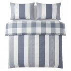 Chambray Stripe Duvet Cover Set - Blue