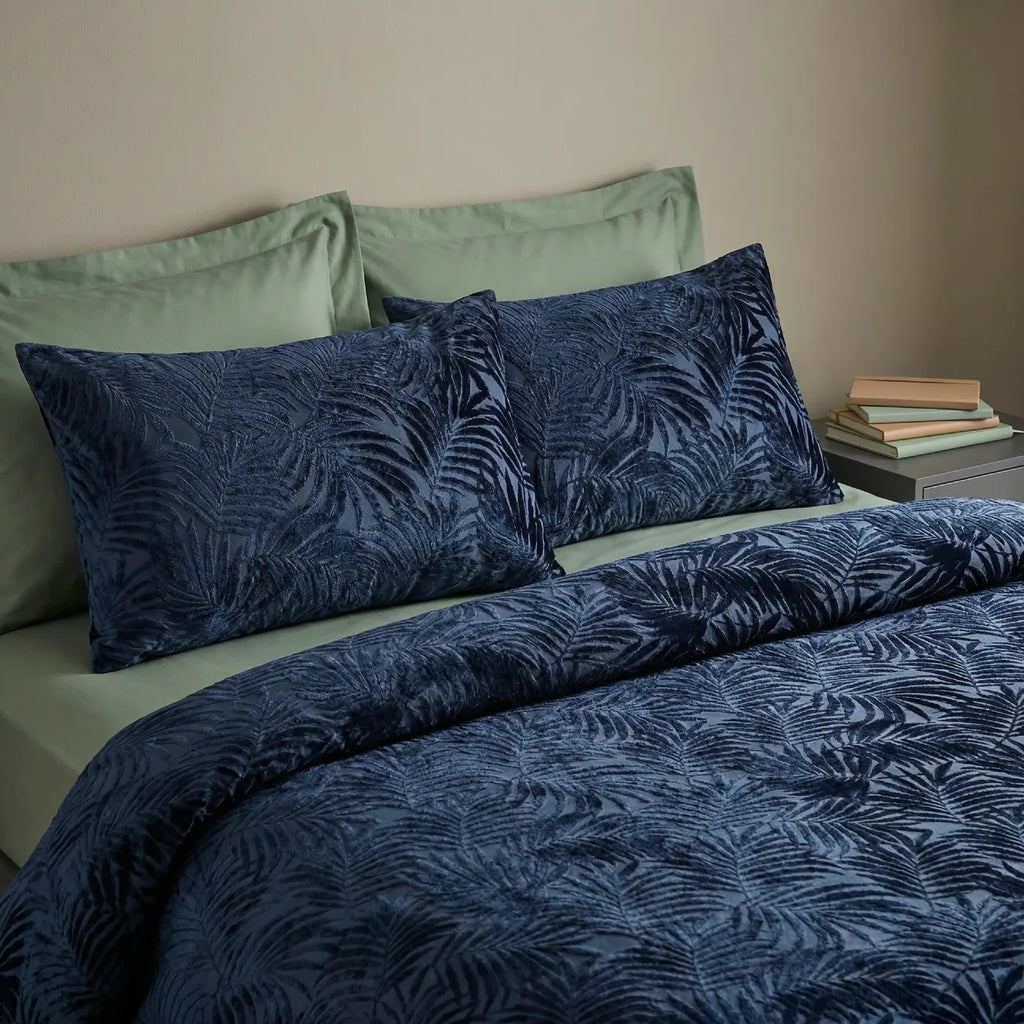 Paloma Velvet Duvet Cover Set - Navy image 2