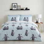 Starry Penguins Duvet Cover Set - Blue image 2
