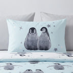 Starry Penguins Duvet Cover Set - Blue image 3
