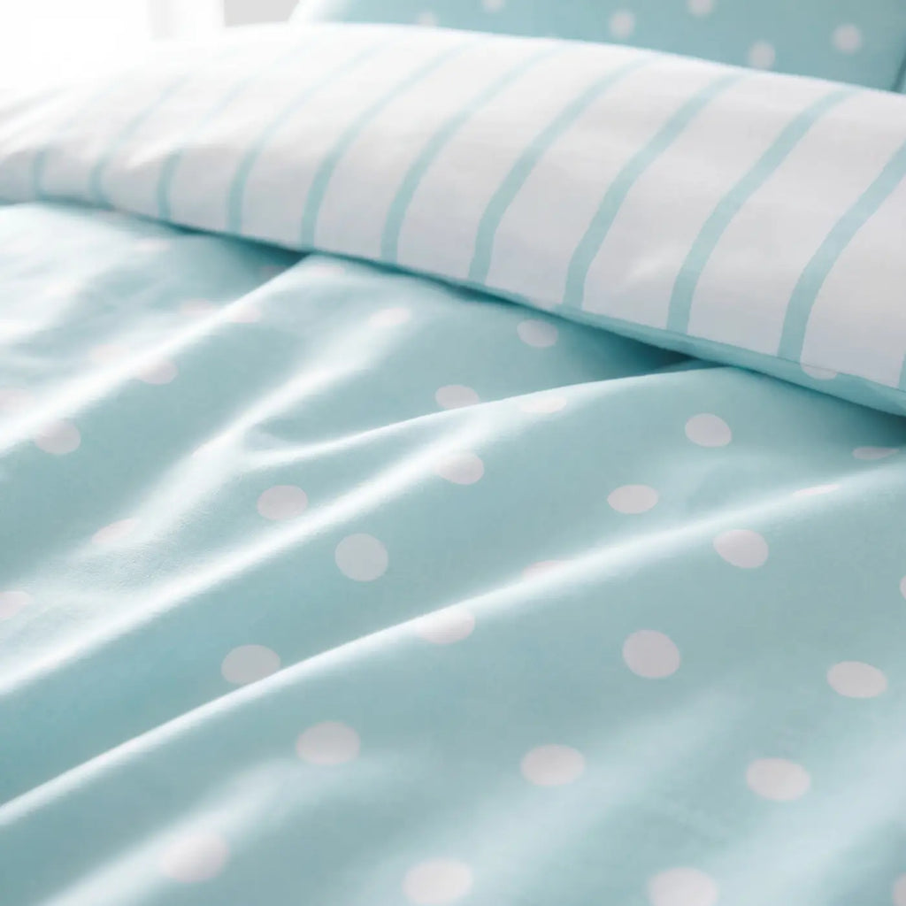 So Soft Spots & Stripes Duvet Cover Set - Duck Egg image 3