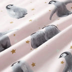 Starry Penguins Duvet Cover Set - Pink image 4