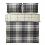 Lomond Check Flannelette Duvet Cover Set - Blue