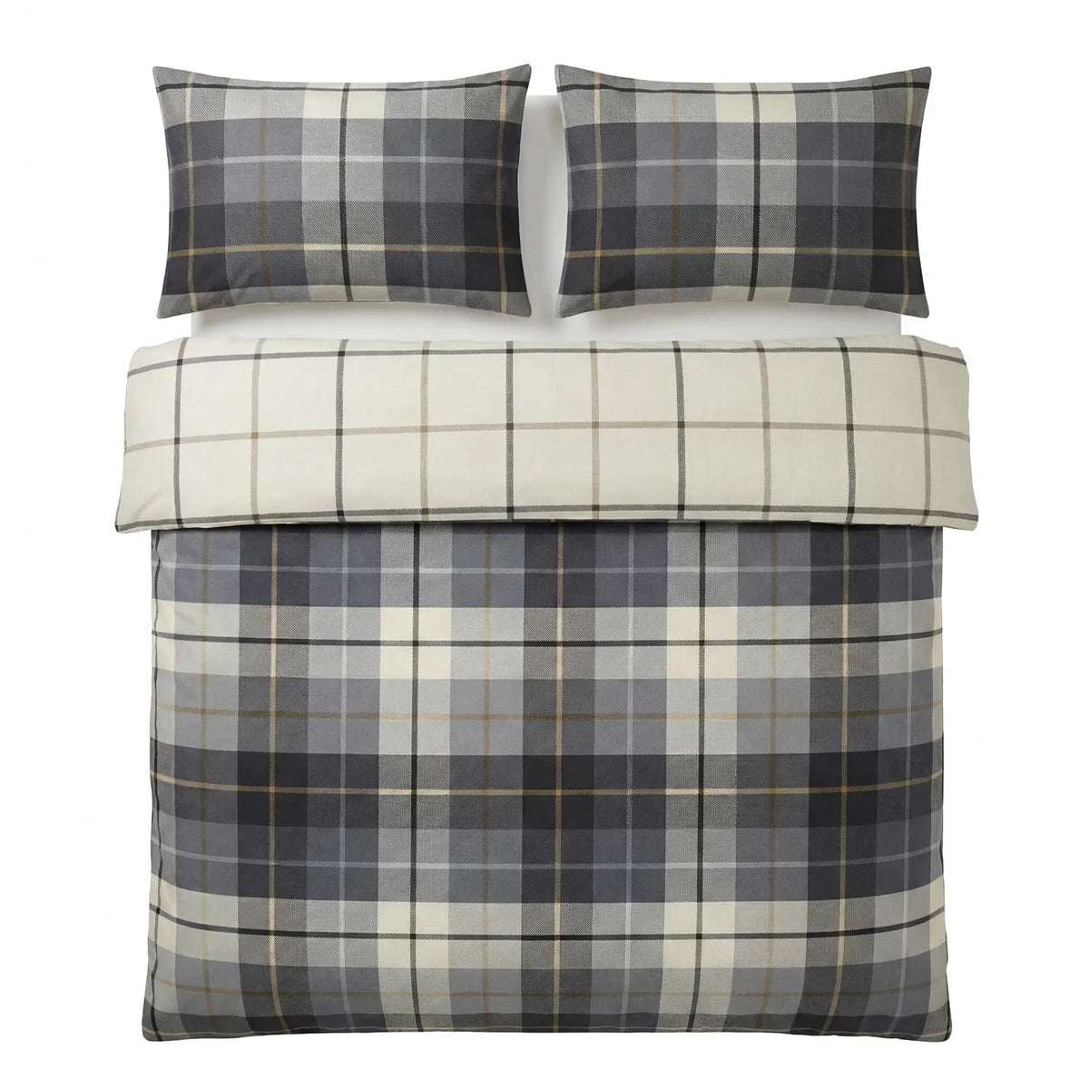 Lomond Check Flannelette Duvet Cover Set - Blue