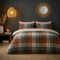 Lomond Check Flannelette Duvet Cover Set - Terracotta image 2