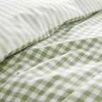 Gingham Check Duvet Cover Set - Green image 3