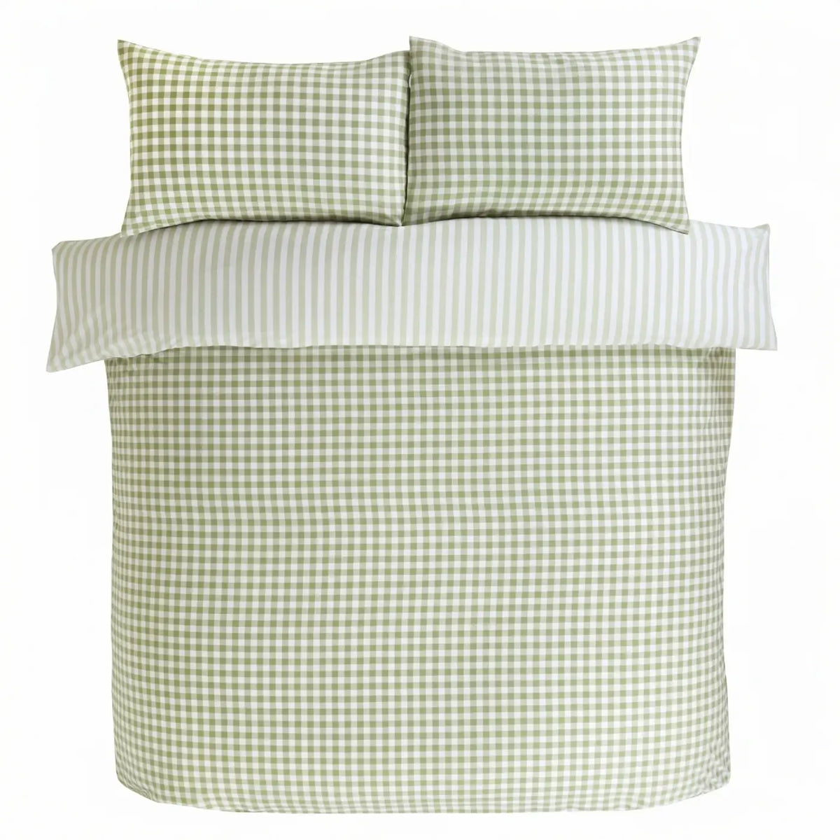 Gingham Check Duvet Cover Set - Green image 4