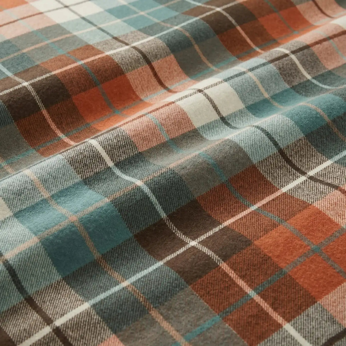 Lomond Check Flannelette Duvet Cover Set - Terracotta image 4