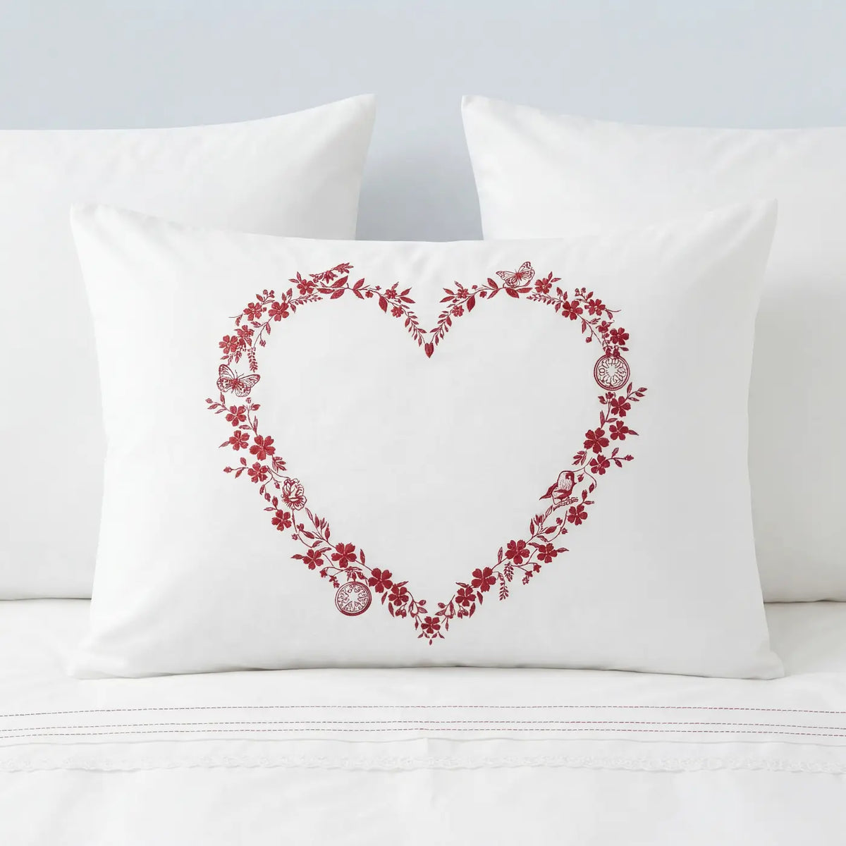 Heart Duvet Cover Set - White image 2