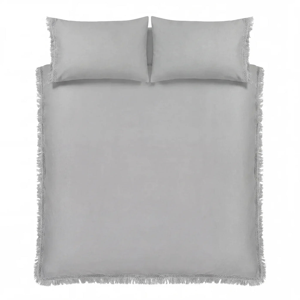 Tia Trellis Duvet Cover Set - Silver