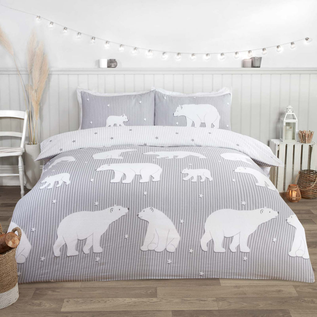 Polar Bear Flannelette Duvet Cover Set