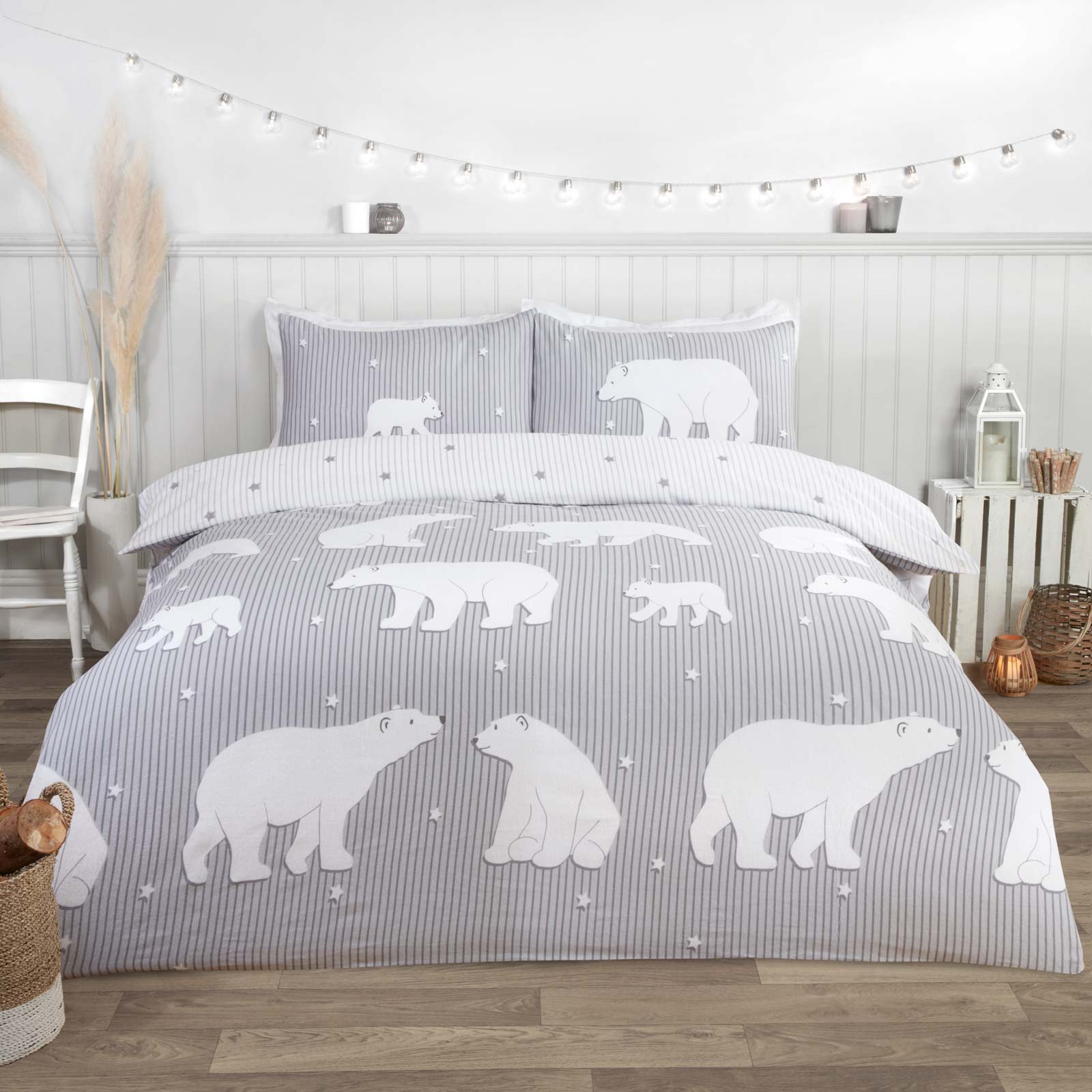 Polar Bear Flannelette Duvet Cover Set