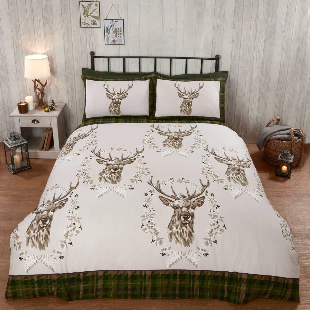 Angus Stag Flannelette Duvet Cover Set