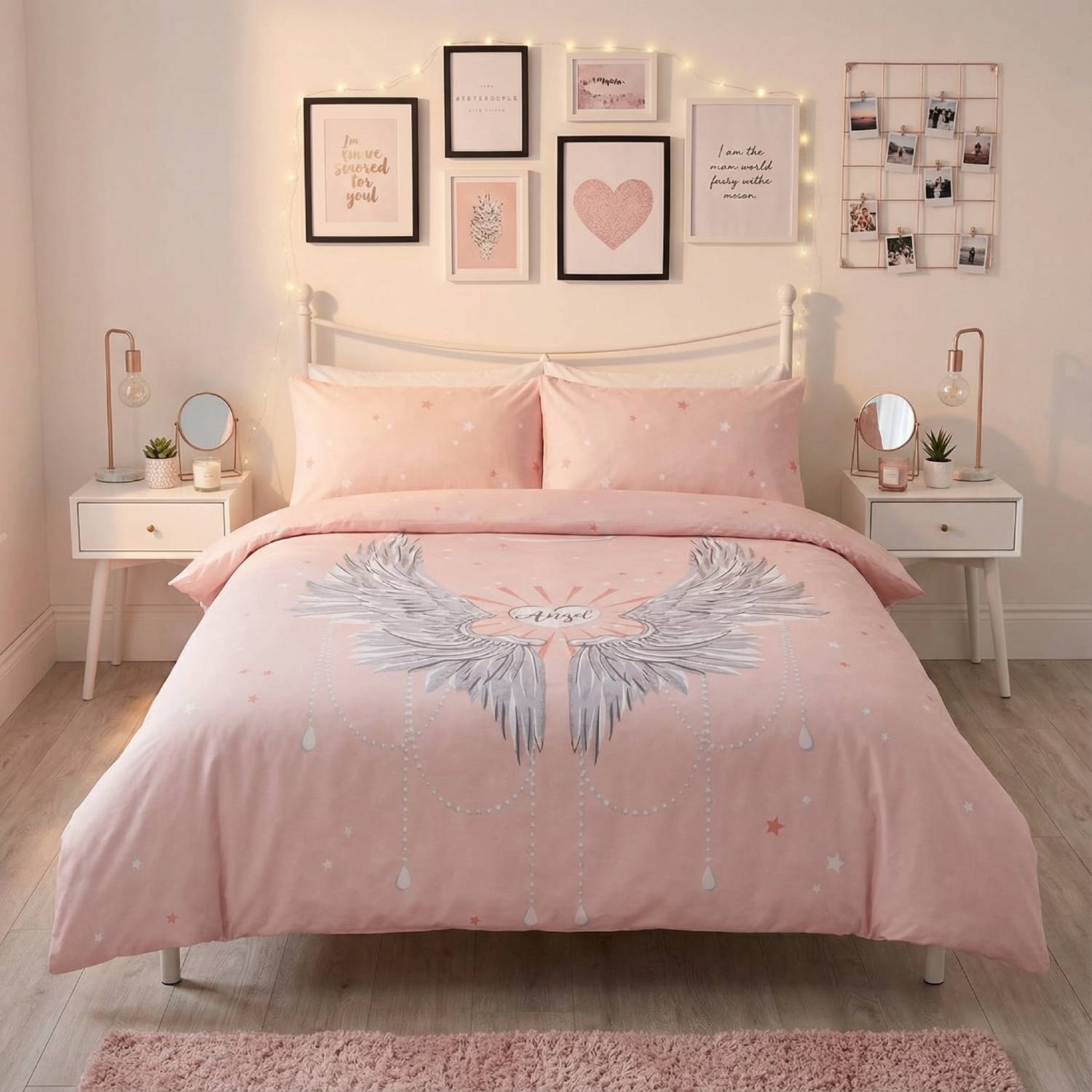 Angel Wings Duvet Cover Set Blush by Rapport Home