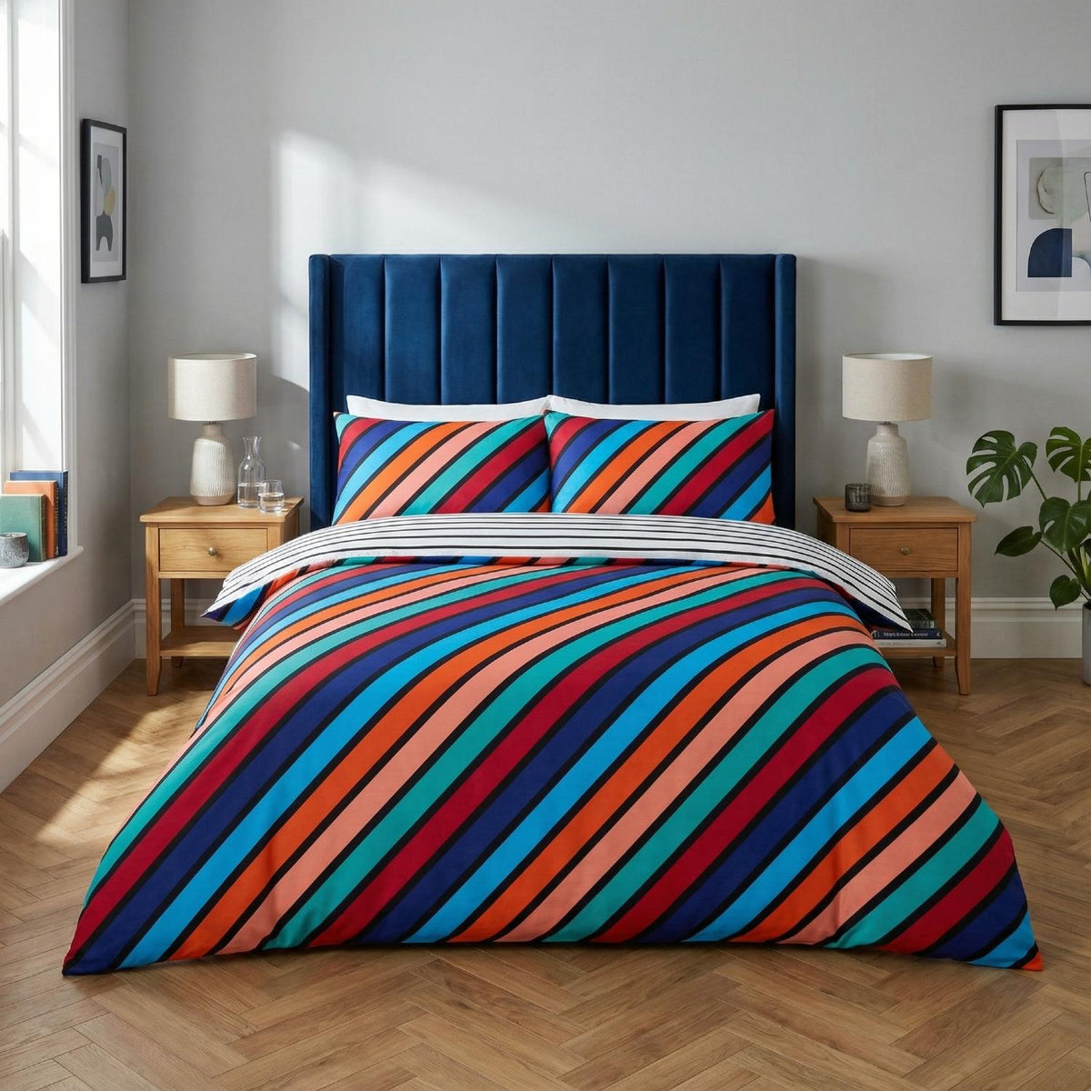 Oxford Stripe Duvet Cover Set by Rapport Home