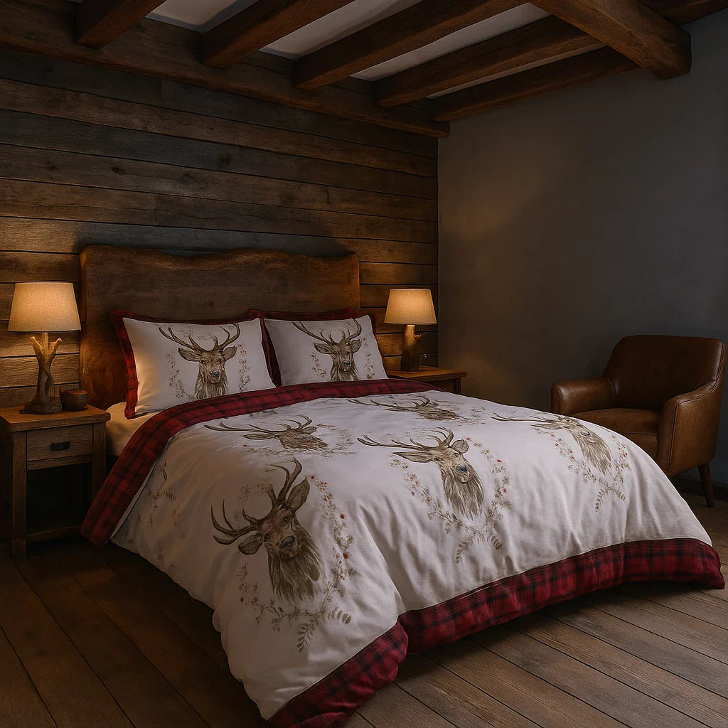 Angus Stag Flannelette Duvet Cover Set by Rapport Home