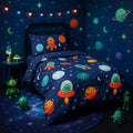 Space Aliens Glow in the Dark Duvet Cover Set