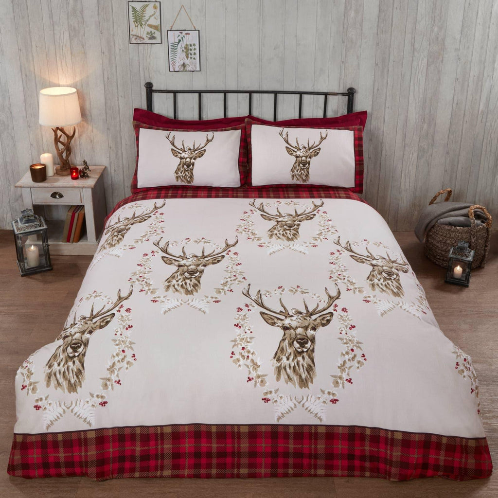 Angus Stag Flannelette Duvet Cover Set