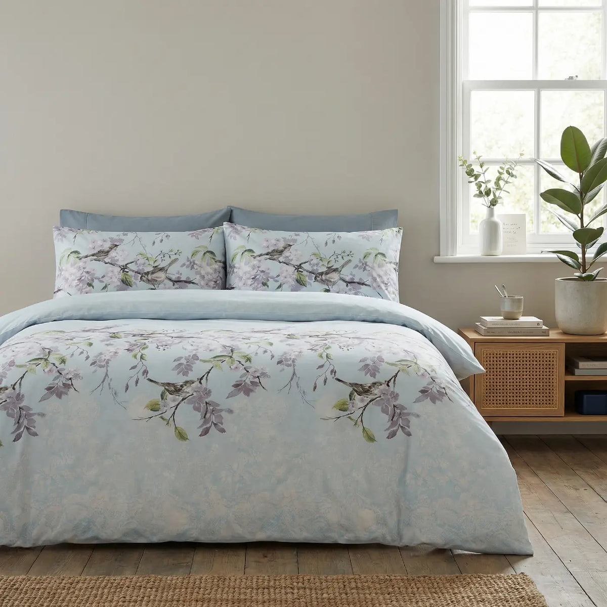 Eloise Floral Duvet Cover Set - Duck Egg
