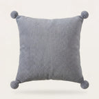 Pom Pom Fleece Cushion Cover Cosy Collection - Grey image 2
