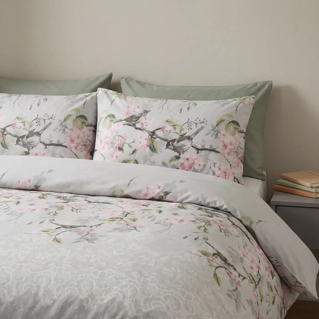 Eloise Floral Duvet Cover Set - Grey image 4