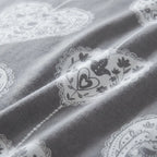 Scandi Heart Flannelette Duvet Cover Set - Grey image 3