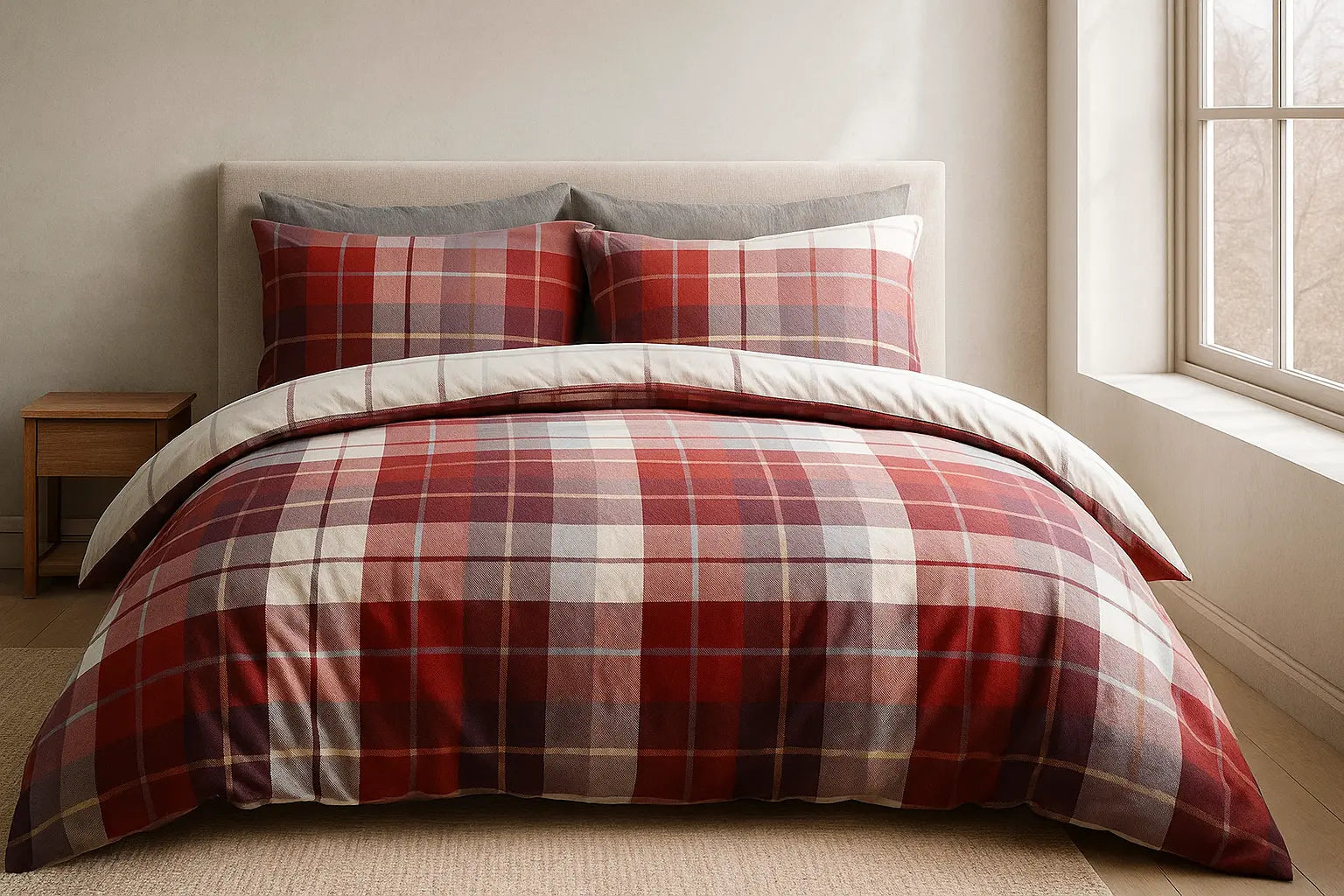 Lomond Check Flannelette Duvet Cover Bedding Set