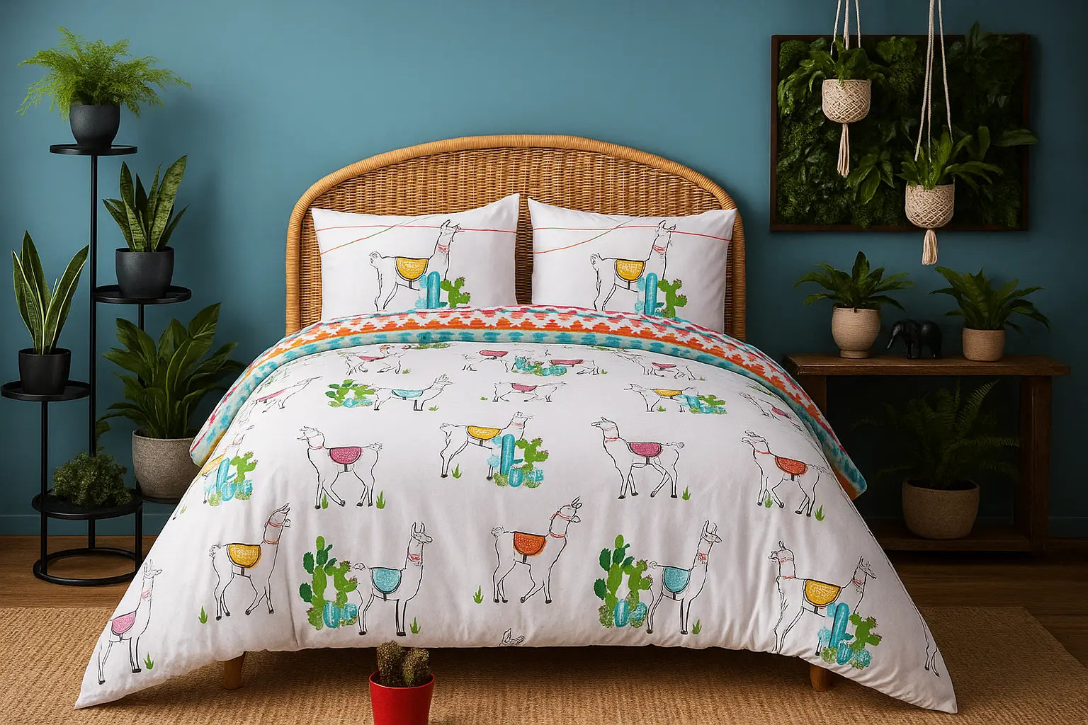 Happy Llamas Duvet Cover Bedding Set