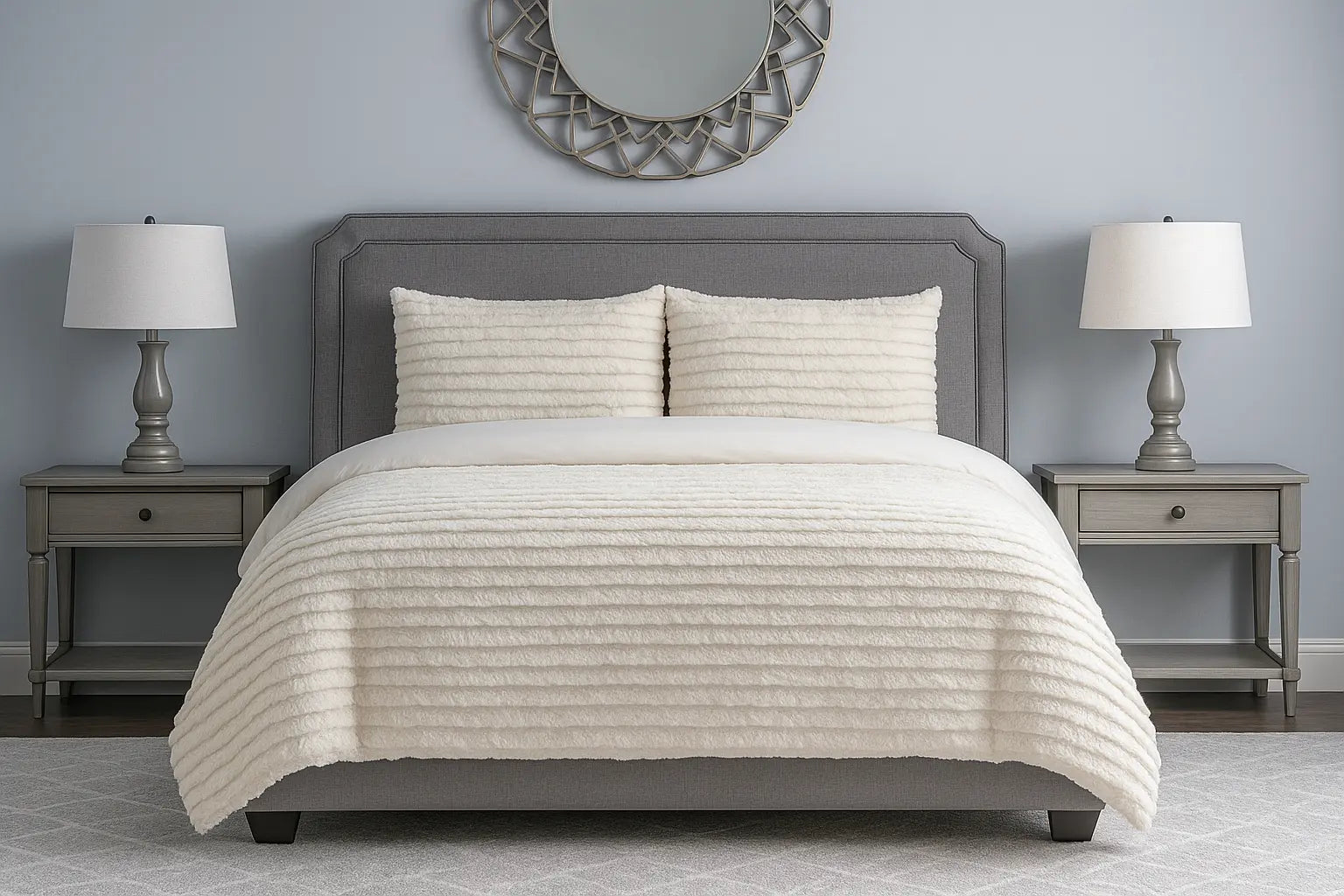 Rabbit Faux Fur Duvet Cover Bedding Set
