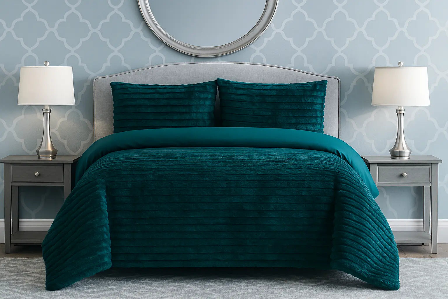 Rabbit Faux Fur Duvet Cover Bedding Set