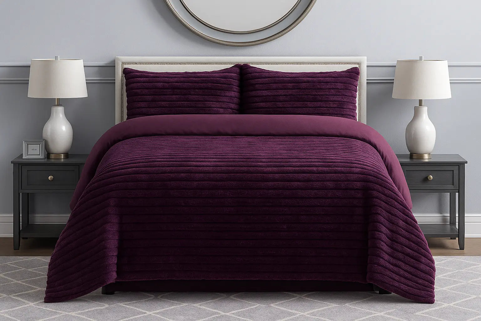 Rabbit Faux Fur Duvet Cover Bedding Set