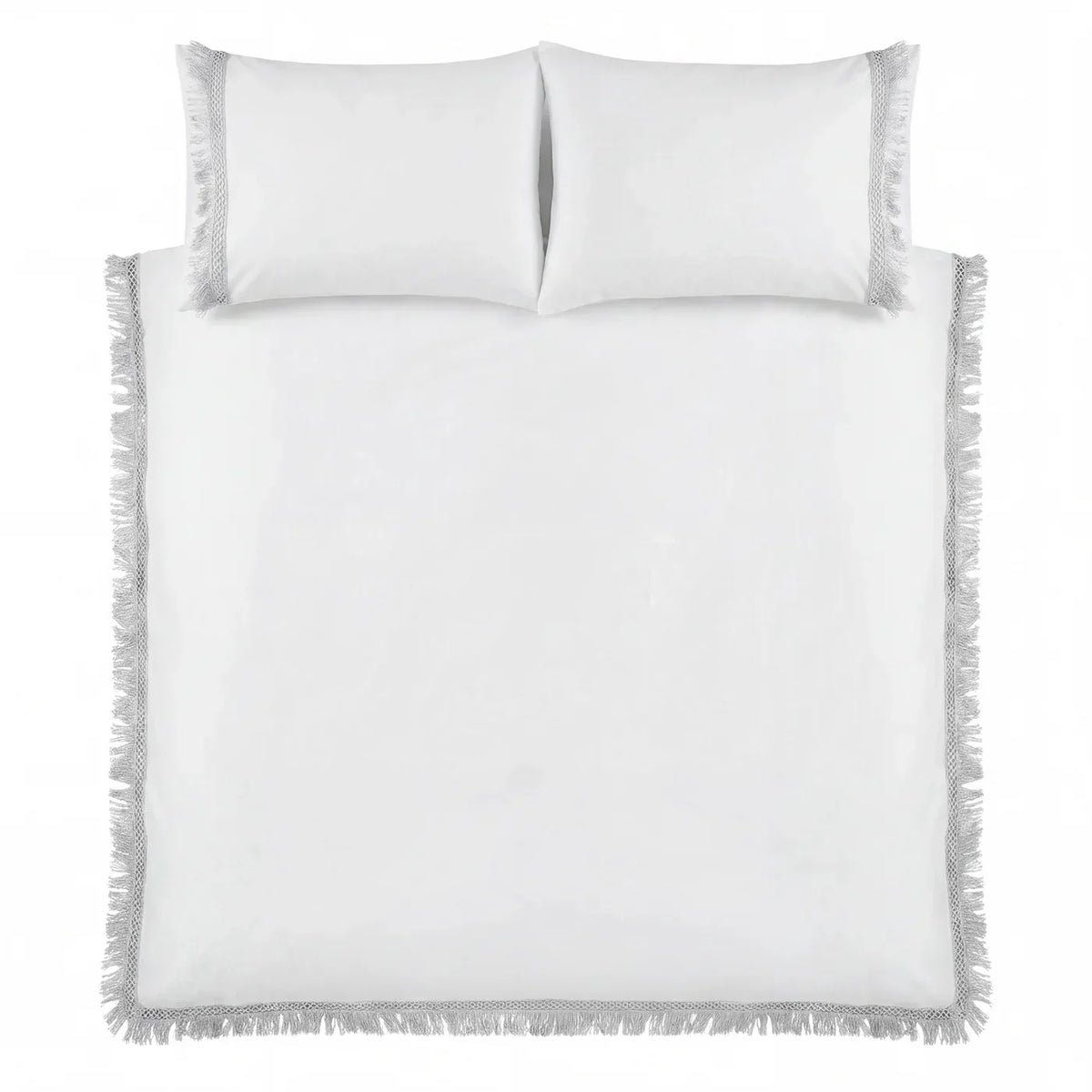 Tia Trellis Duvet Cover Set - White