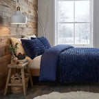 Rabbit Faux Fur Midnight Blue Duvet Cover Bedding Set 3