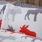 Moose Flannelette Duvet Cover Set Ochre