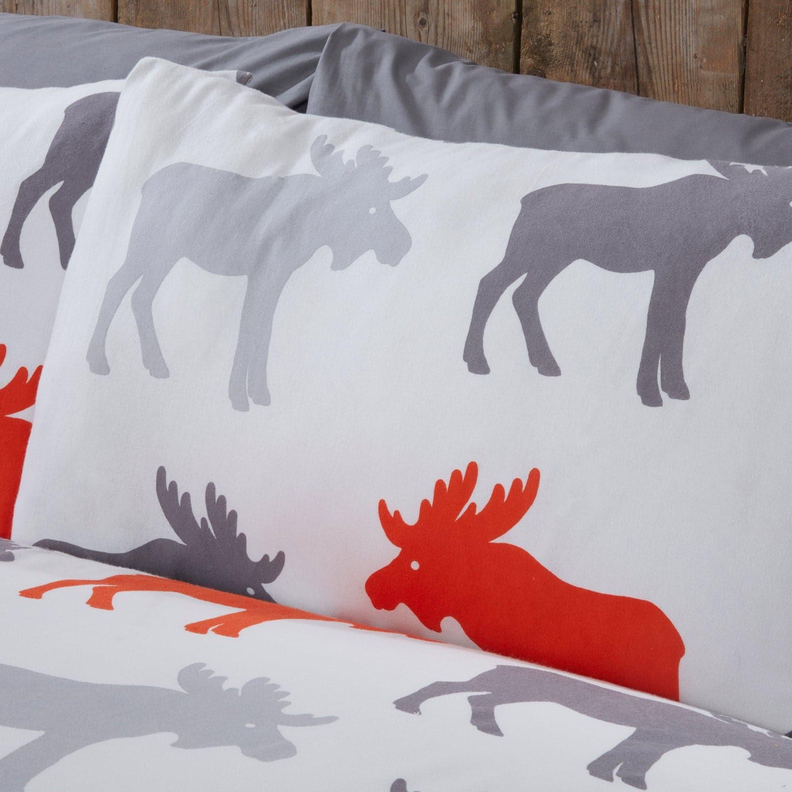 Moose Flannelette Duvet Cover Set Ochre