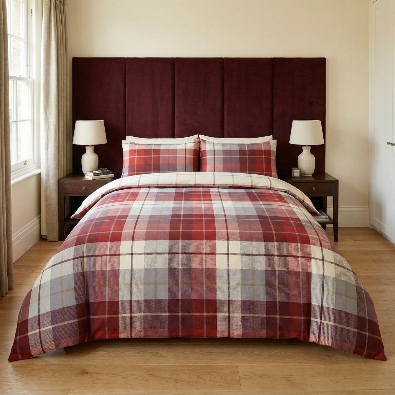 Lomond Check Flannelette Duvet Cover Set by Rapport Home