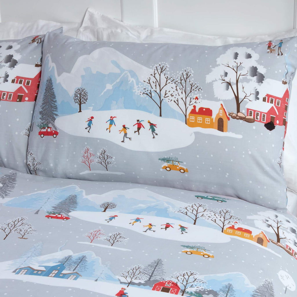 Christmas Winter Town Duvet Cover Set by Rapport Home 4