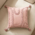 Cabana Tufted 100% Cotton Blush Cushion Cover 43cm x 43cm 2
