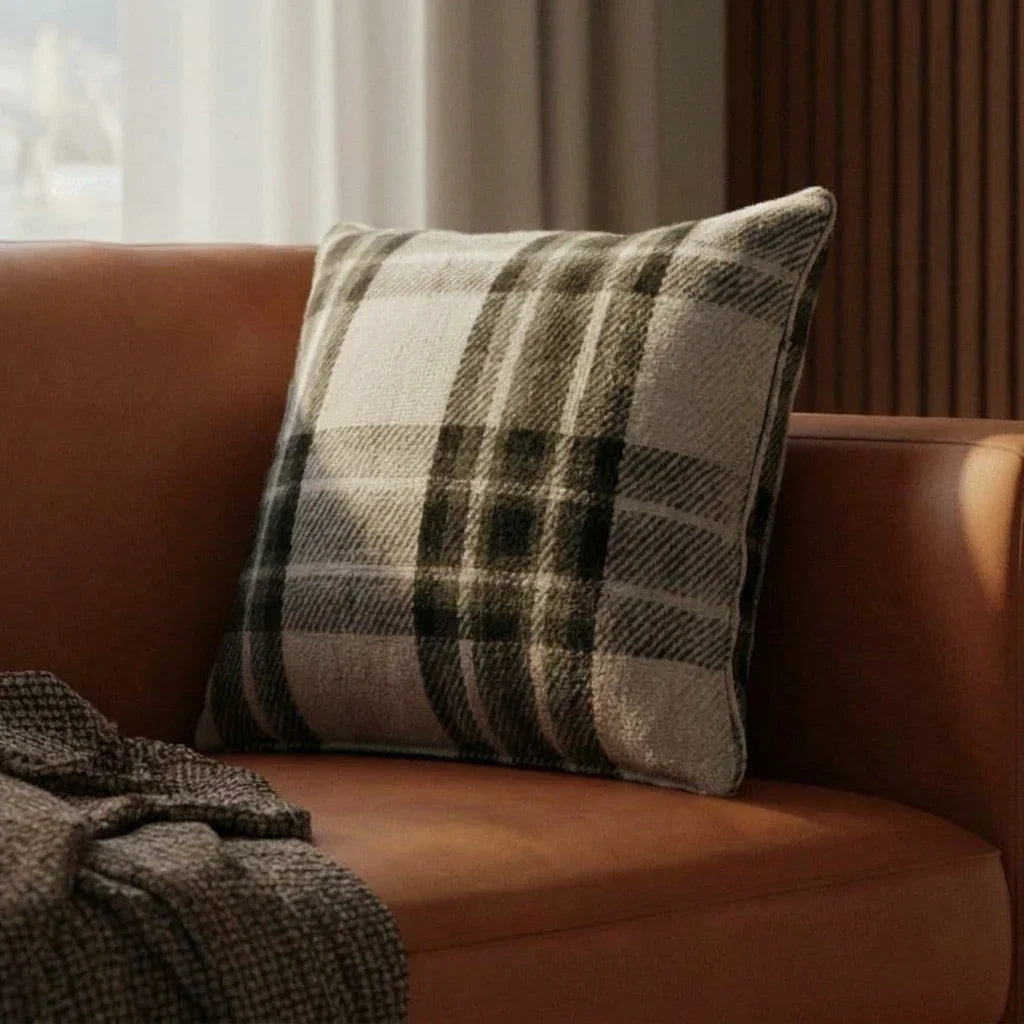 Highland Check Black Cushion Cover 17" x 17 2