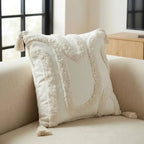 Cabana Tufted 100% Cotton Cream Cushion Cover 43cm x 43cm 2