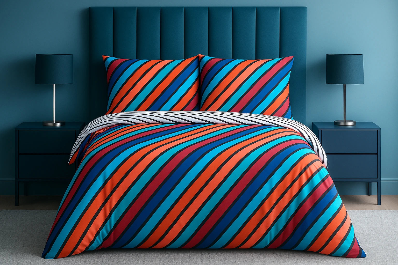 Oxford Stripe Duvet Cover Bedding Set