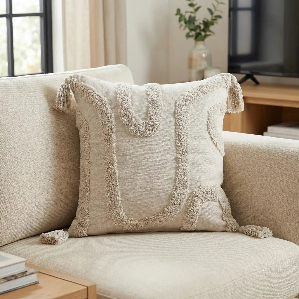 Cabana Tufted Cushion Cover 43cm x 43cm - Silver