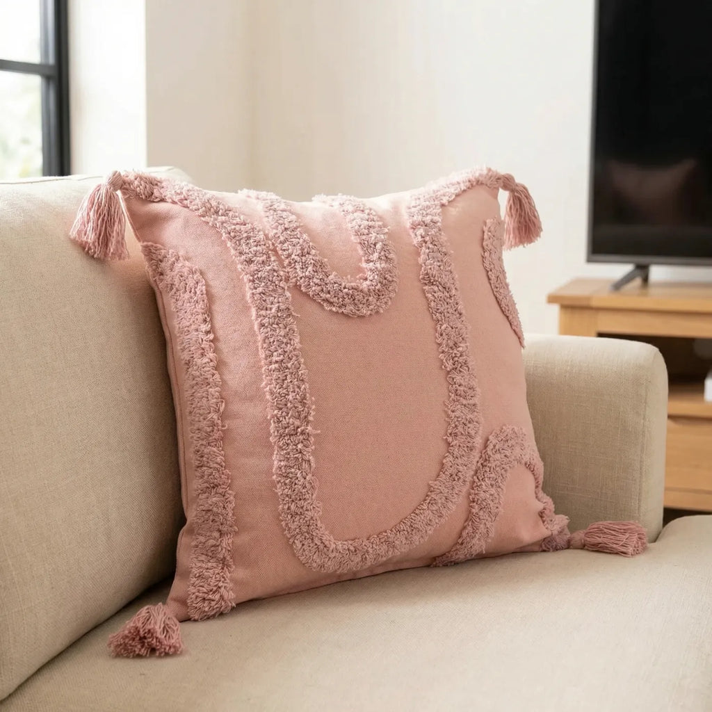 Cabana Tufted Cushion Cover 43cm x 43cm - Blush