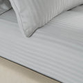 Catherine Lansfield 300 Thread Count Satin Stripe 30cm Deep Grey Fitted Sheet