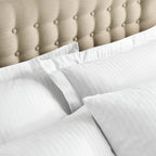 Catherine Lansfield 300 Thread Count Satin Stripe Pillowcases - 300 Tc Satin Stripe Oxford Pillowcase Pair White